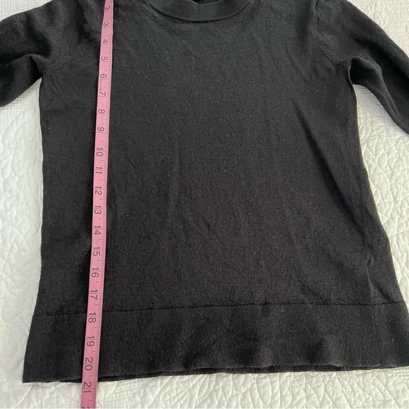 Club Monaco Sweater Women Medium Wool Black Minimalist T - Picture 4 of 7